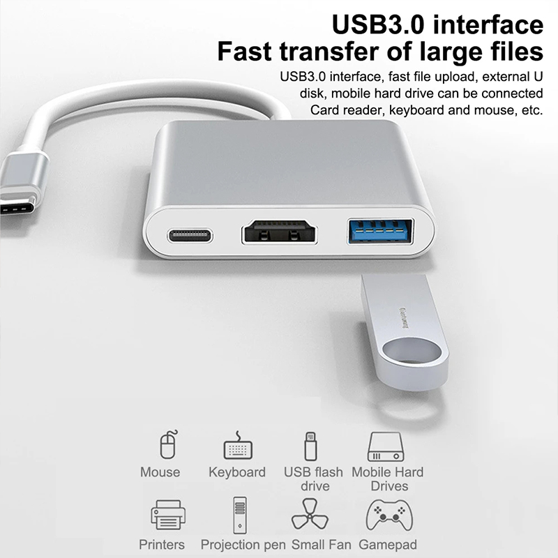 3 in 1 USB Type C Hub to 4K HD - Tablet Ipad Accessories recension och pris