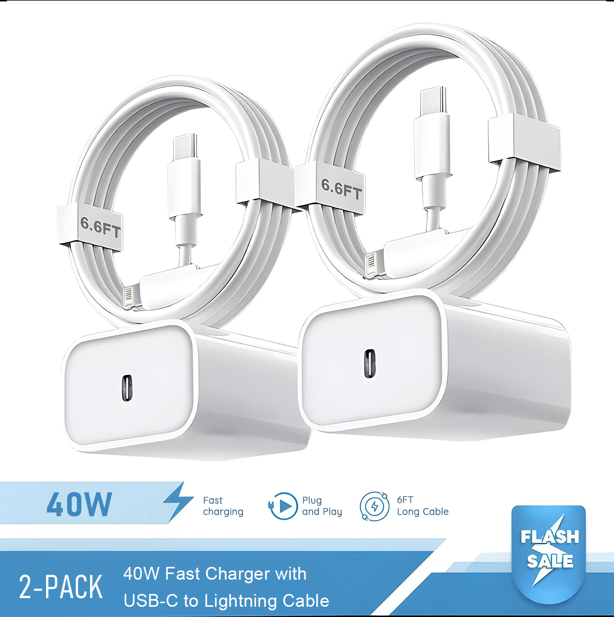 2-4 Set 40W Fast Charger for i - Tablet Accessories Set recension och pris