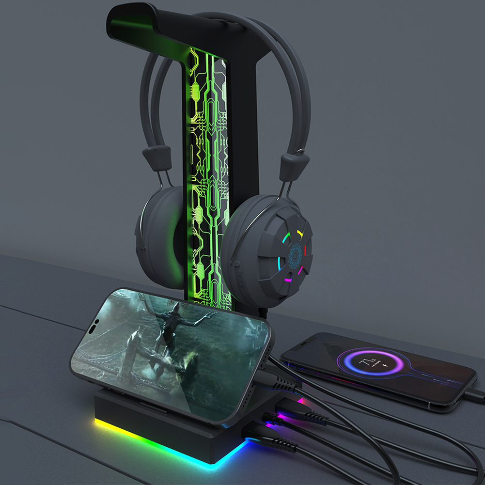 RGB Gaming Headphone Stand Dua - Tablet Accessories Aesthetic recension och pris