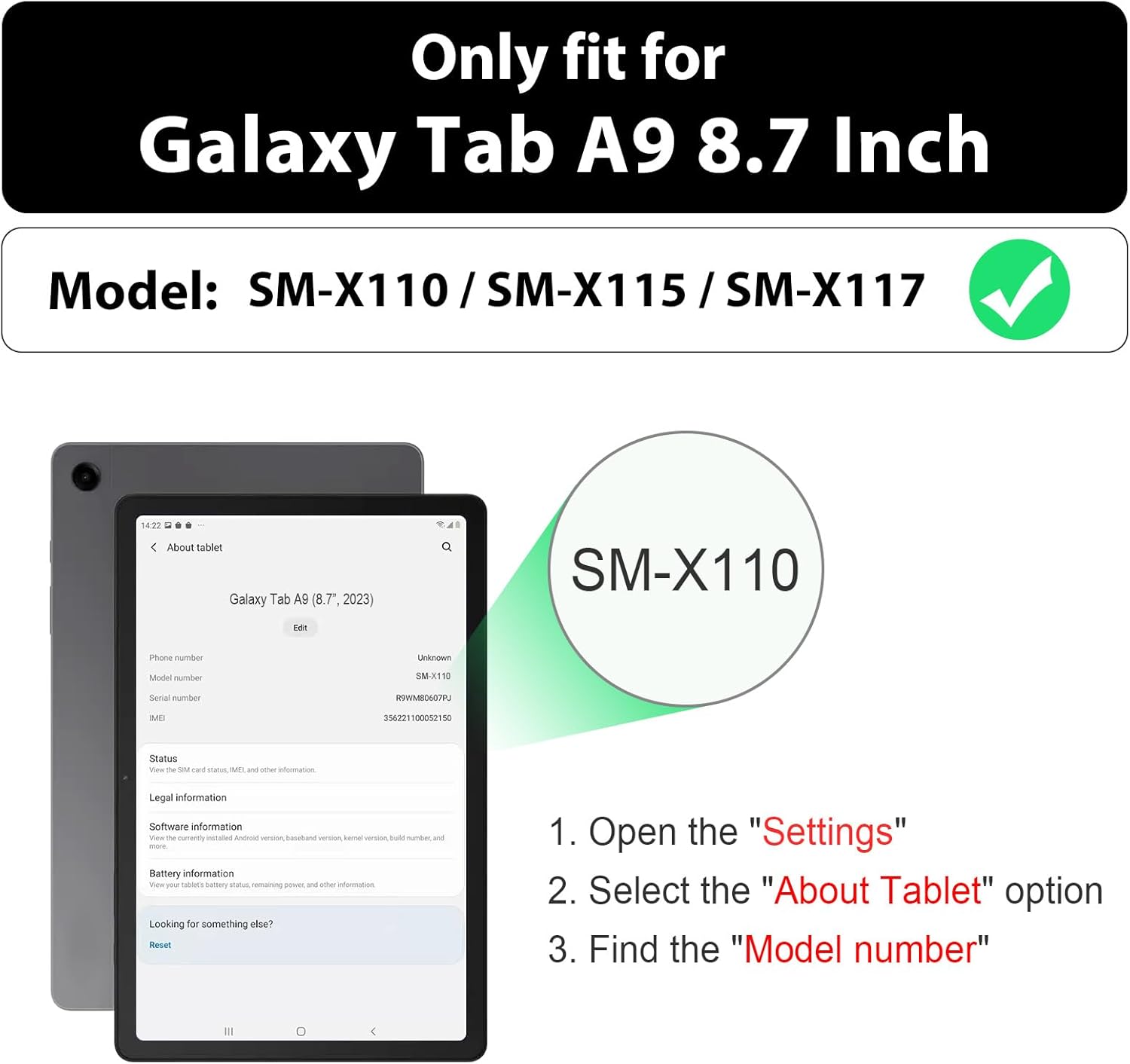 For Samsung Galaxy Tab A9 2023 - Samsung Tablet A9 Accessories recension och pris